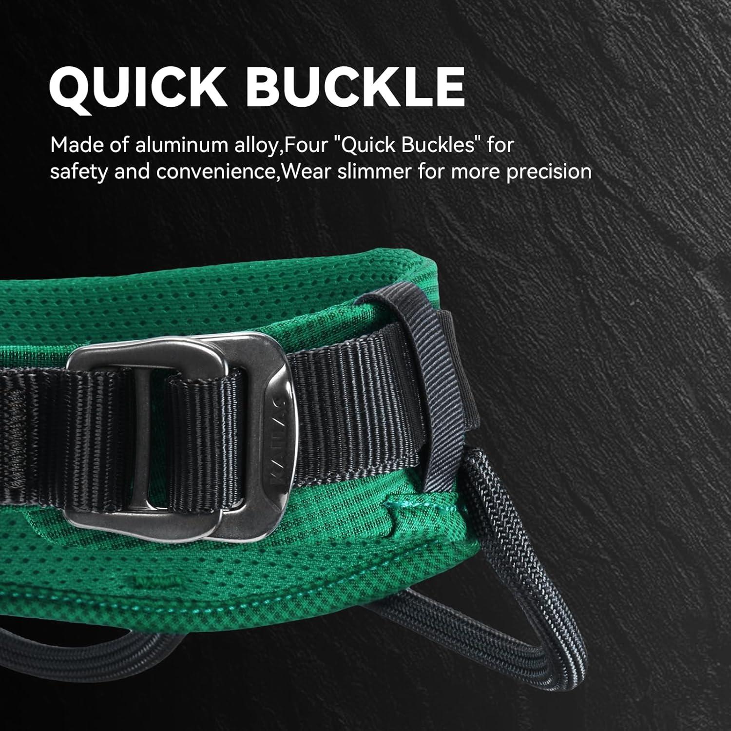 Arnés de Escalada KAILAS B4 Ajustable Verde para Rescate