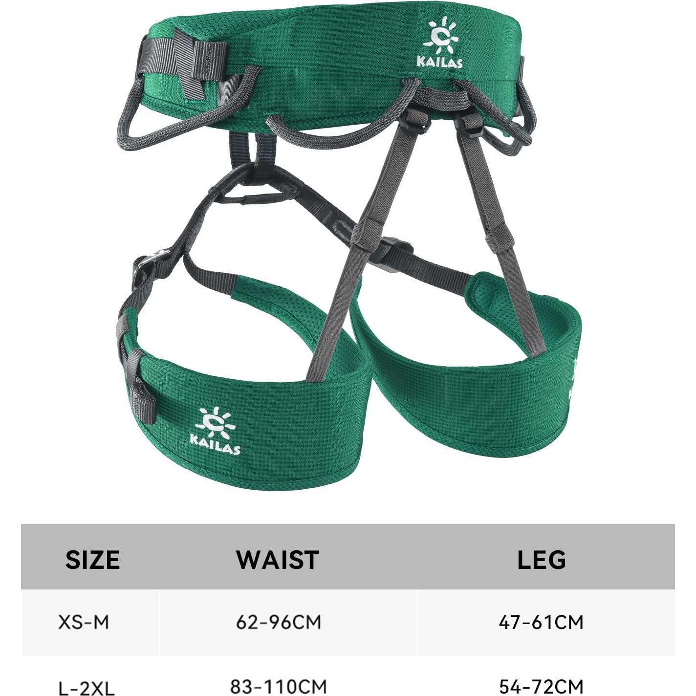 Arnés de Escalada KAILAS B4 Ajustable Verde para Rescate