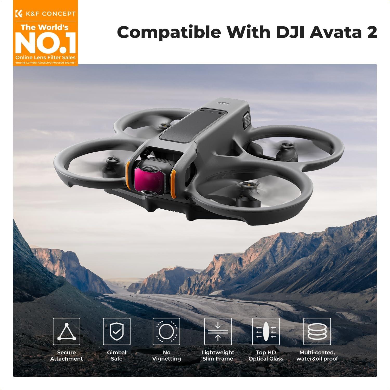 Set de Filtros ND/PL K&F Concept para DJI Avata 2 - 4 Piezas