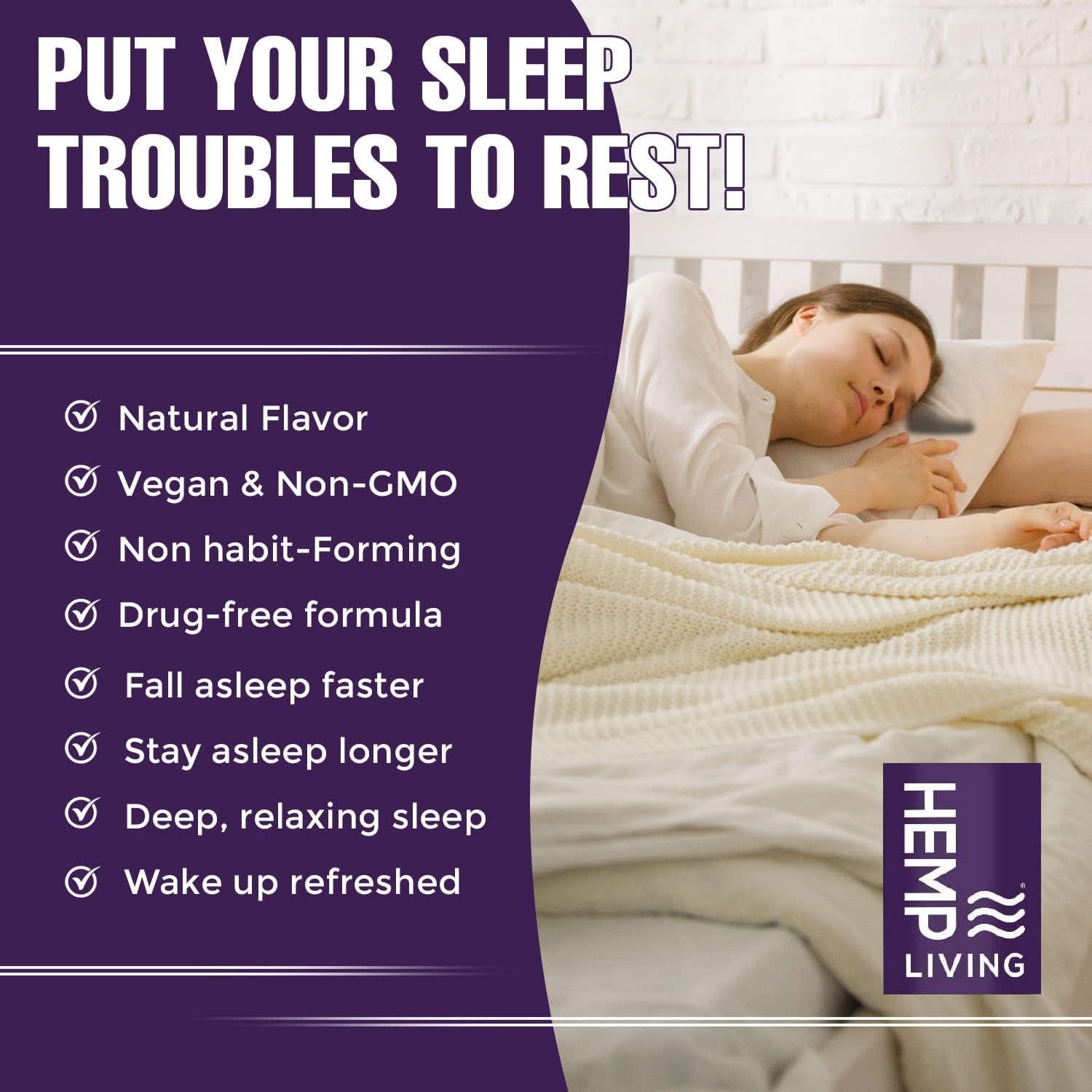 Jarabe para Dormir Hemp Living 200 MG Melatonina Sabor Uva