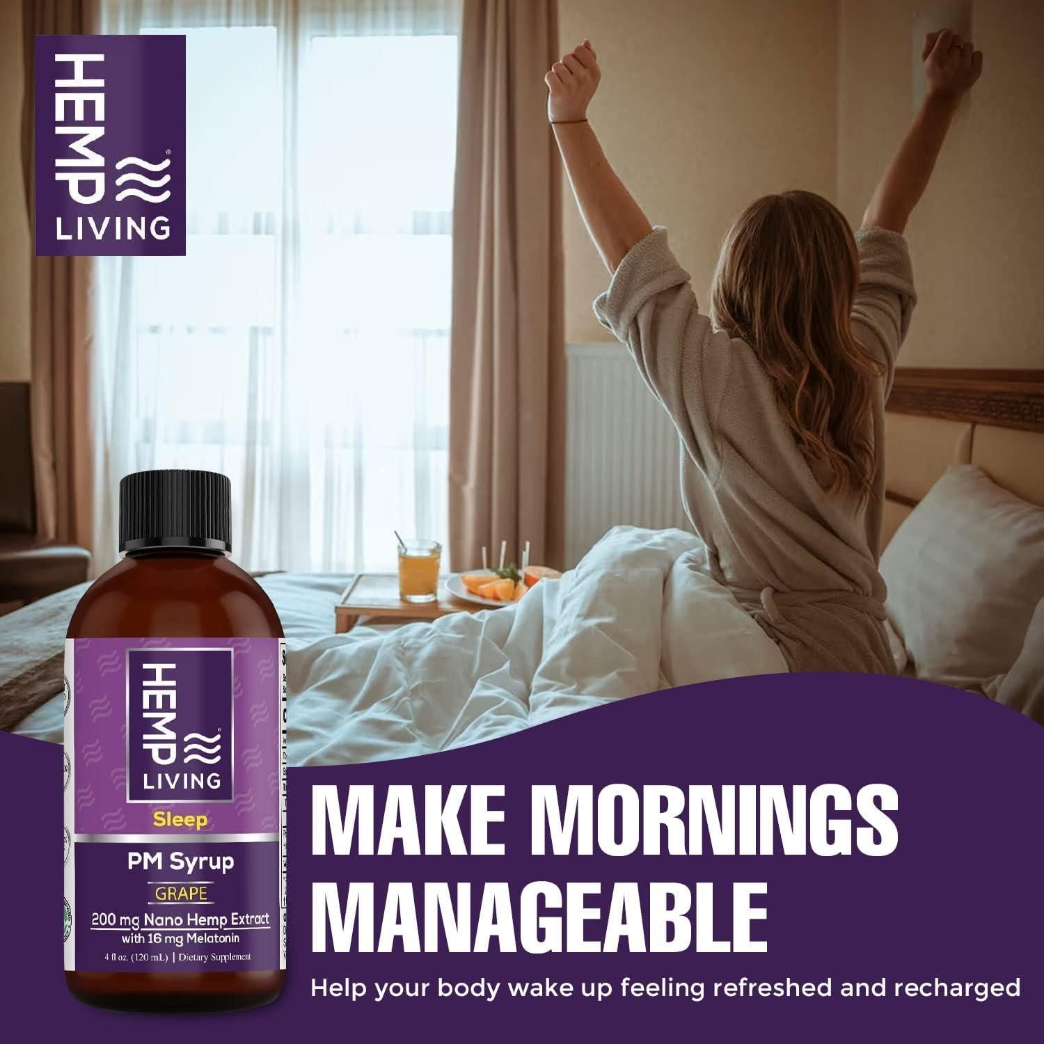 Jarabe para Dormir Hemp Living 200 MG Melatonina Sabor Uva