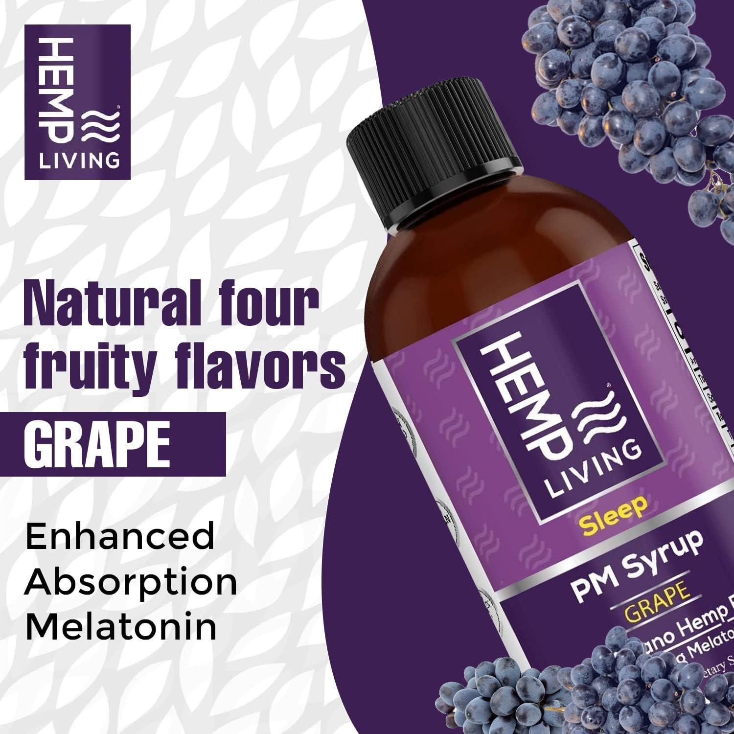 Jarabe para Dormir Hemp Living 200 MG Melatonina Sabor Uva