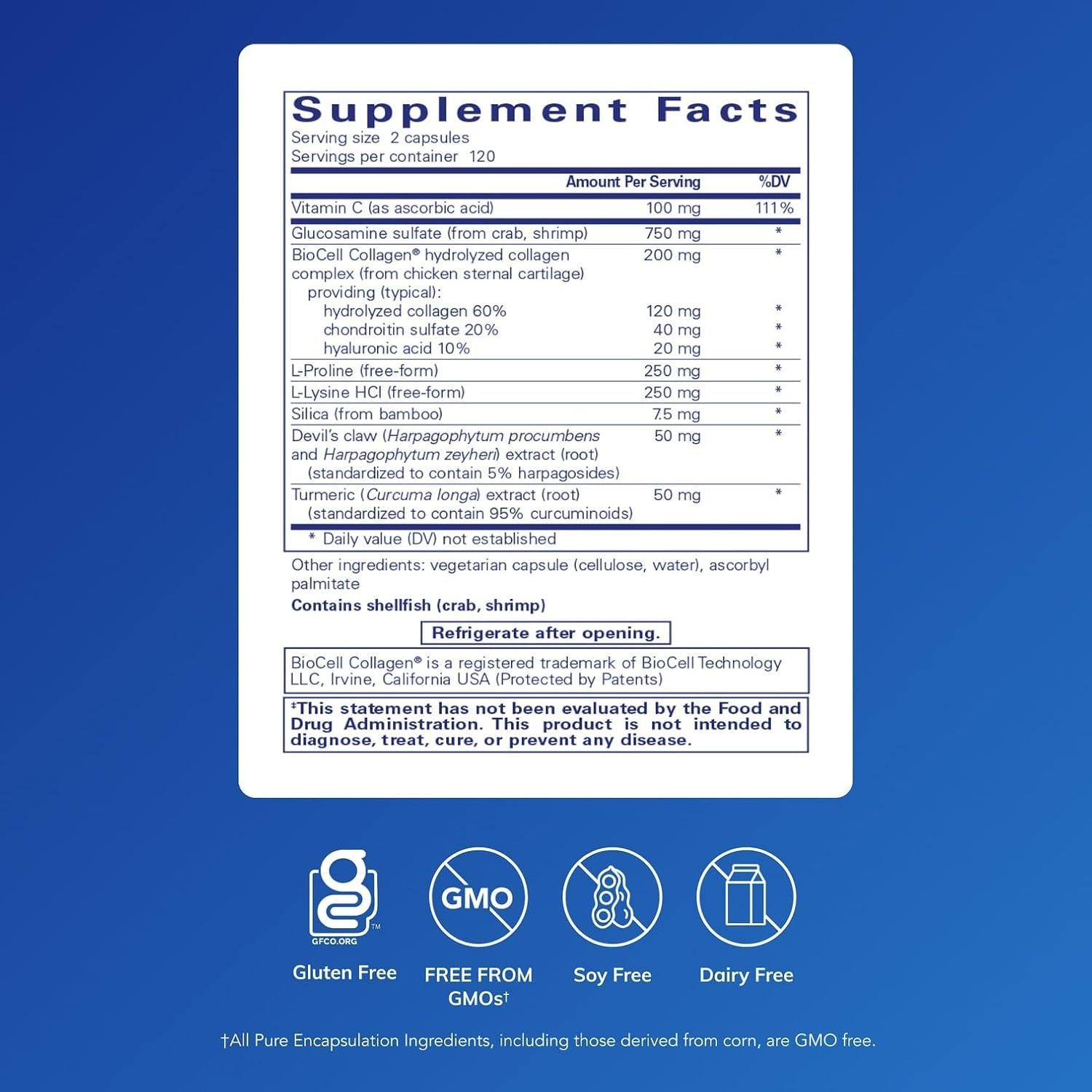 Suplemento Dietético Pure Encapsulations 240 Cápsulas Salud Articular
