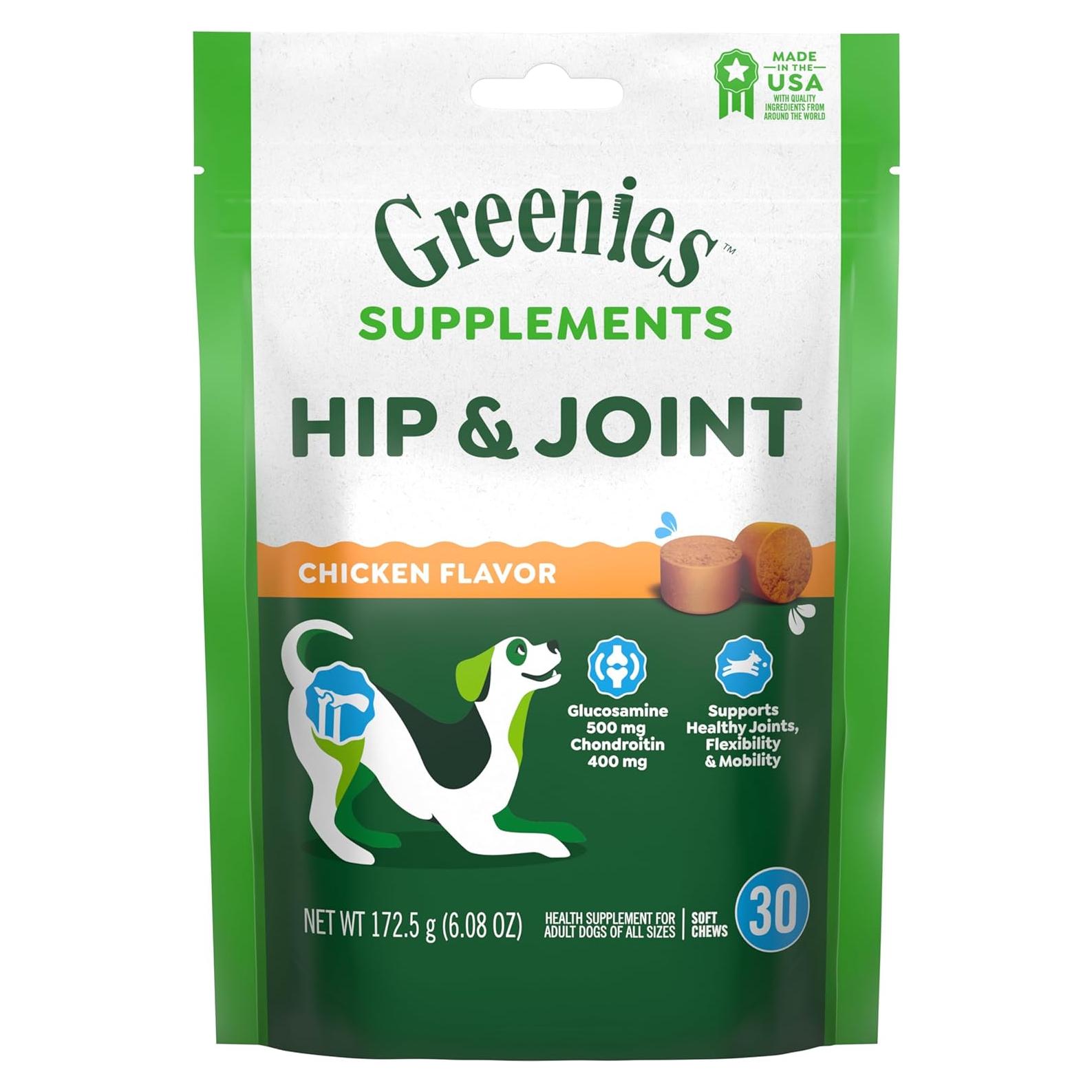 Suplementos Greenies para Caderas y Articulaciones 30 Unidades