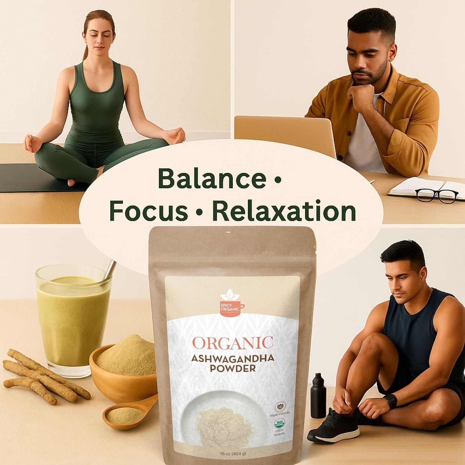 Polvo de Raíz de Ashwagandha Orgánico SPICY 113.4 g - Ginseng Indio