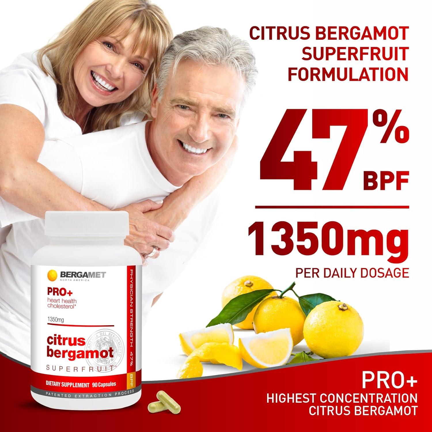 Suplemento BergaMet PRO+ 1350mg 90 Cápsulas Bergamota Cítrica
