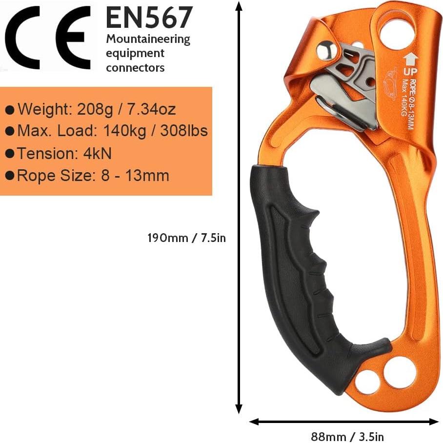 Ascensor de Mano Paliston para Escalada en Roca 8-13mm