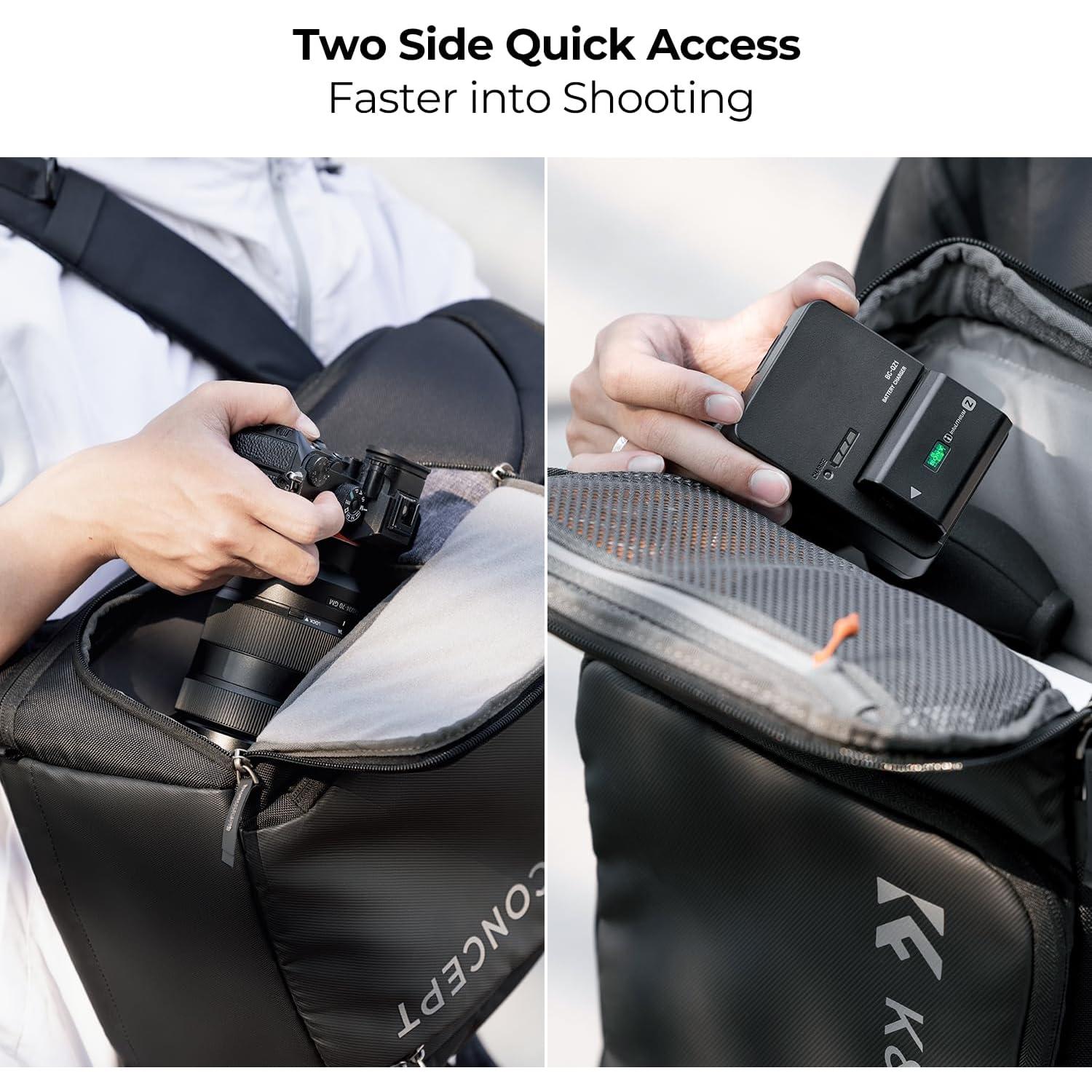 Mochila para Cámara K&F Concept 25L Impermeable con Compartimento para Laptop 15.6"