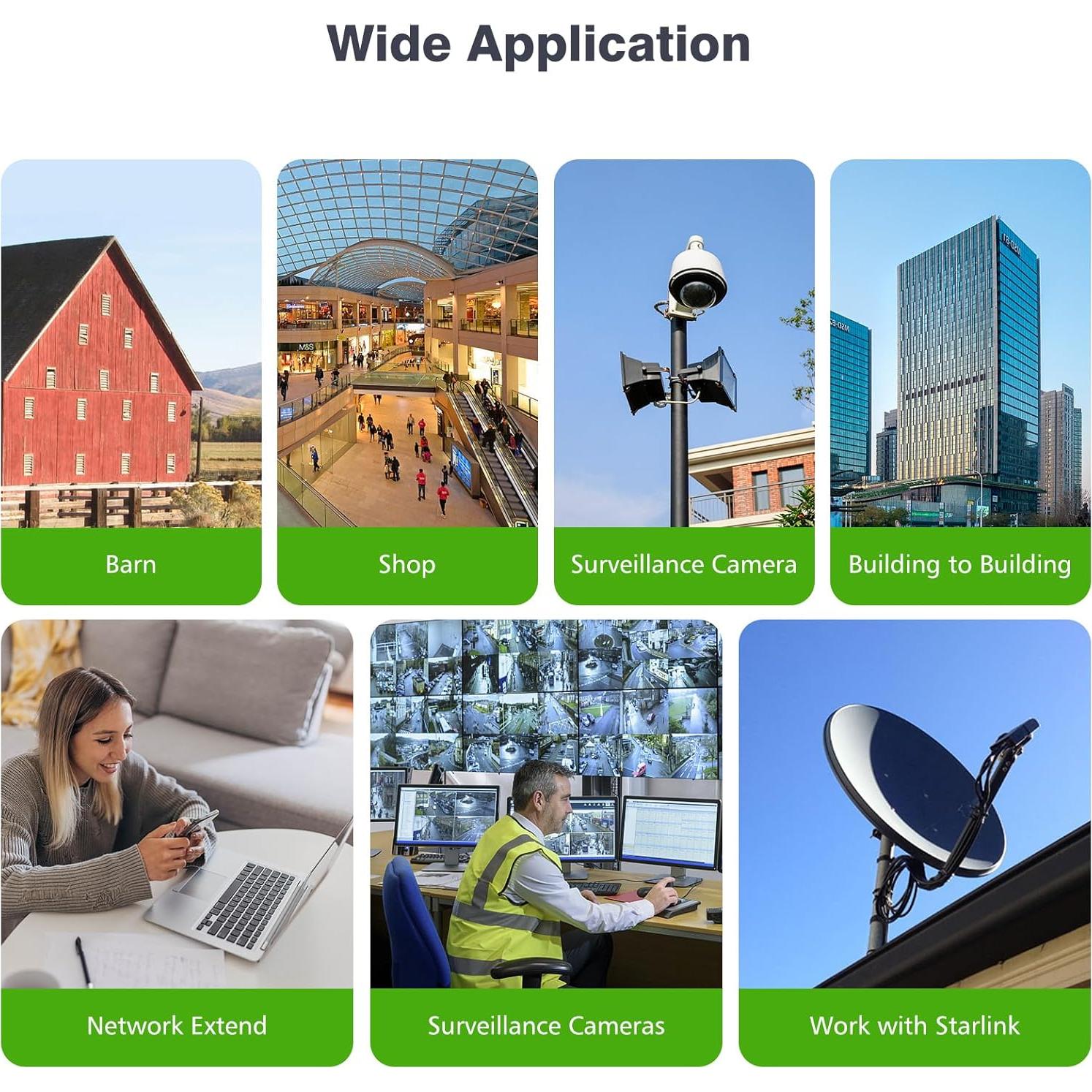 Kit de Puente Inalámbrico Adalov CPE662 3PCS 3KM 5.8GHz