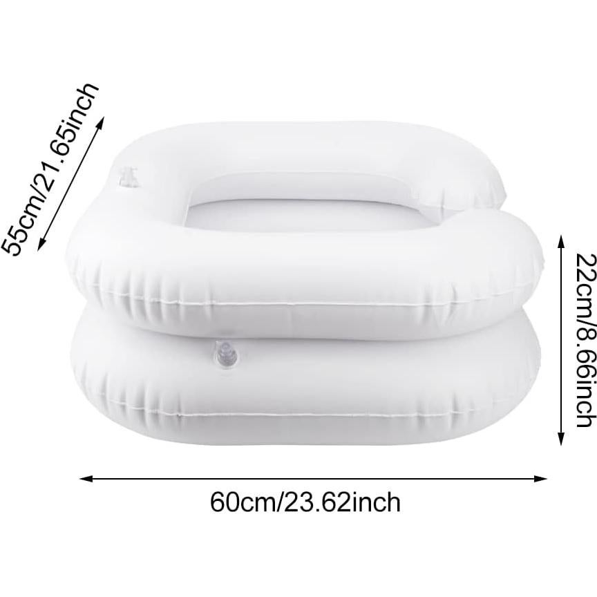 Cuenca Inflable para Lavado de Cabello Faddare - Blanco 60x55cm