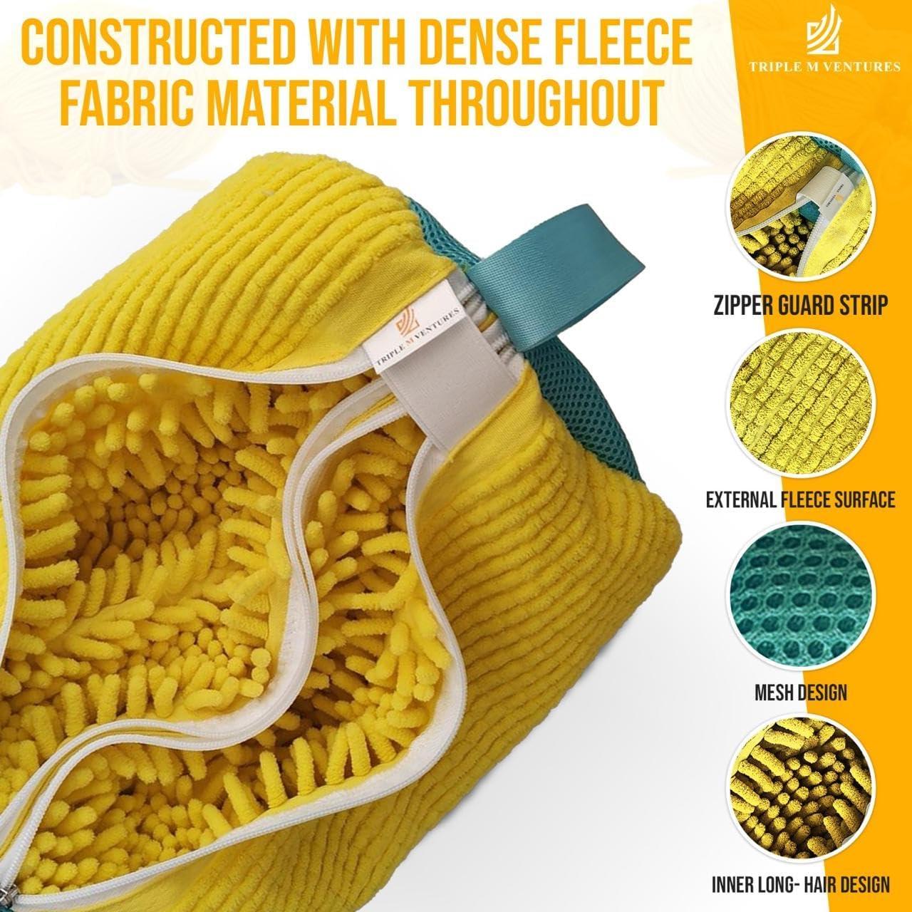 Bolsa de Lavado de Zapatos Doble Triple M Amarilla 30.48x38.1cm