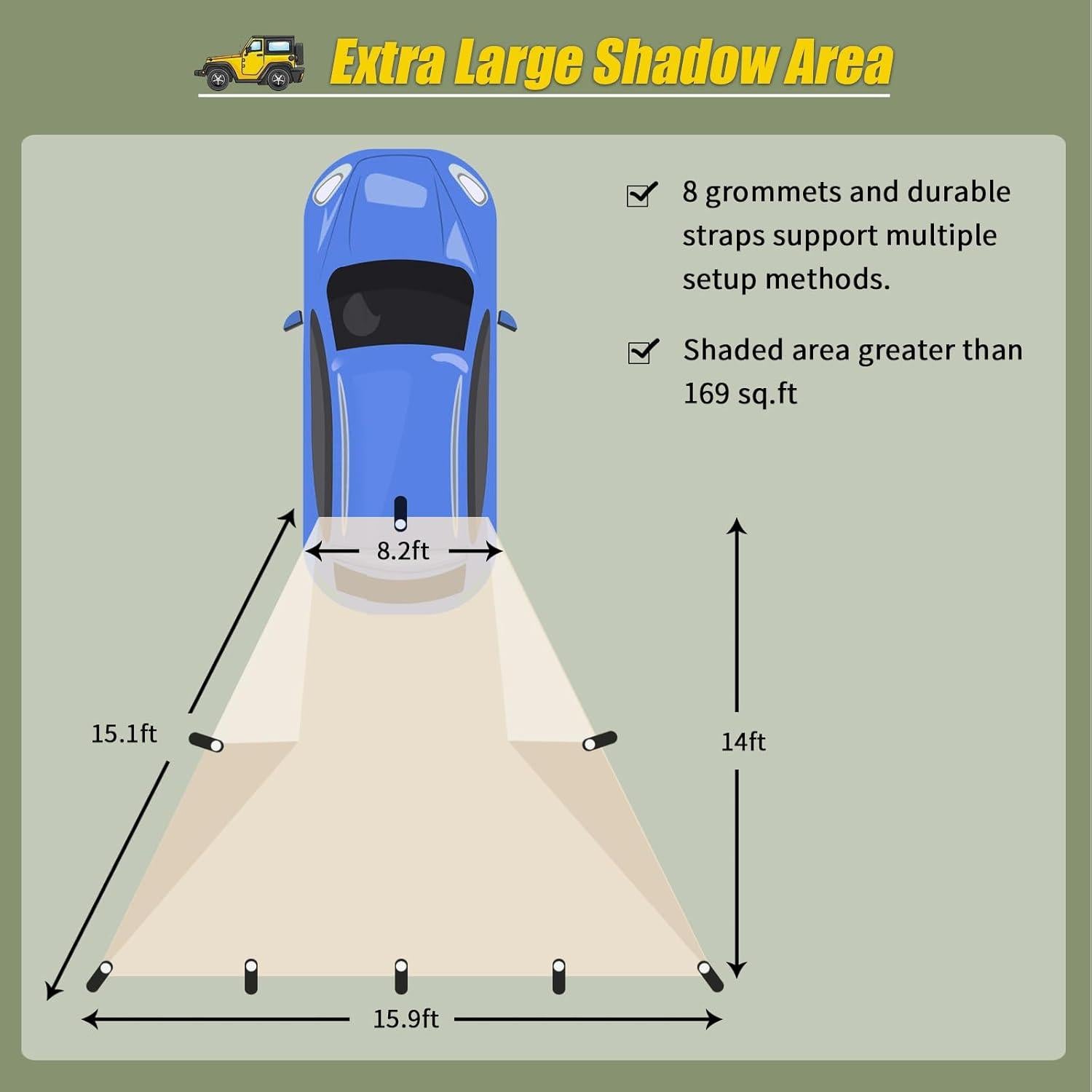 Toldo AYAMAYA para Automóviles 4,27 x 4,88 m Impermeable