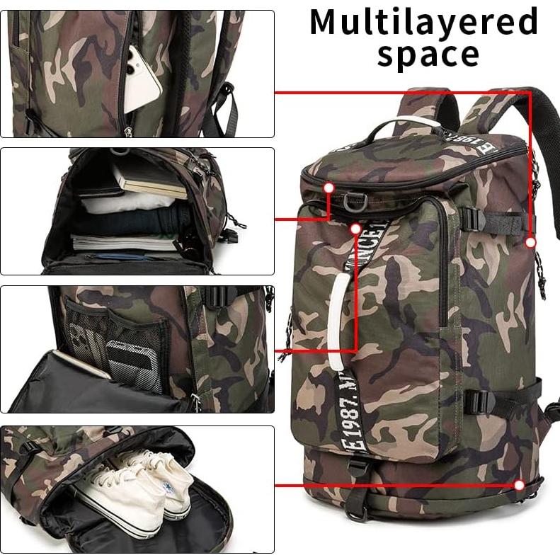 Mochila Impermeable Multifuncional 36L Camuflaje