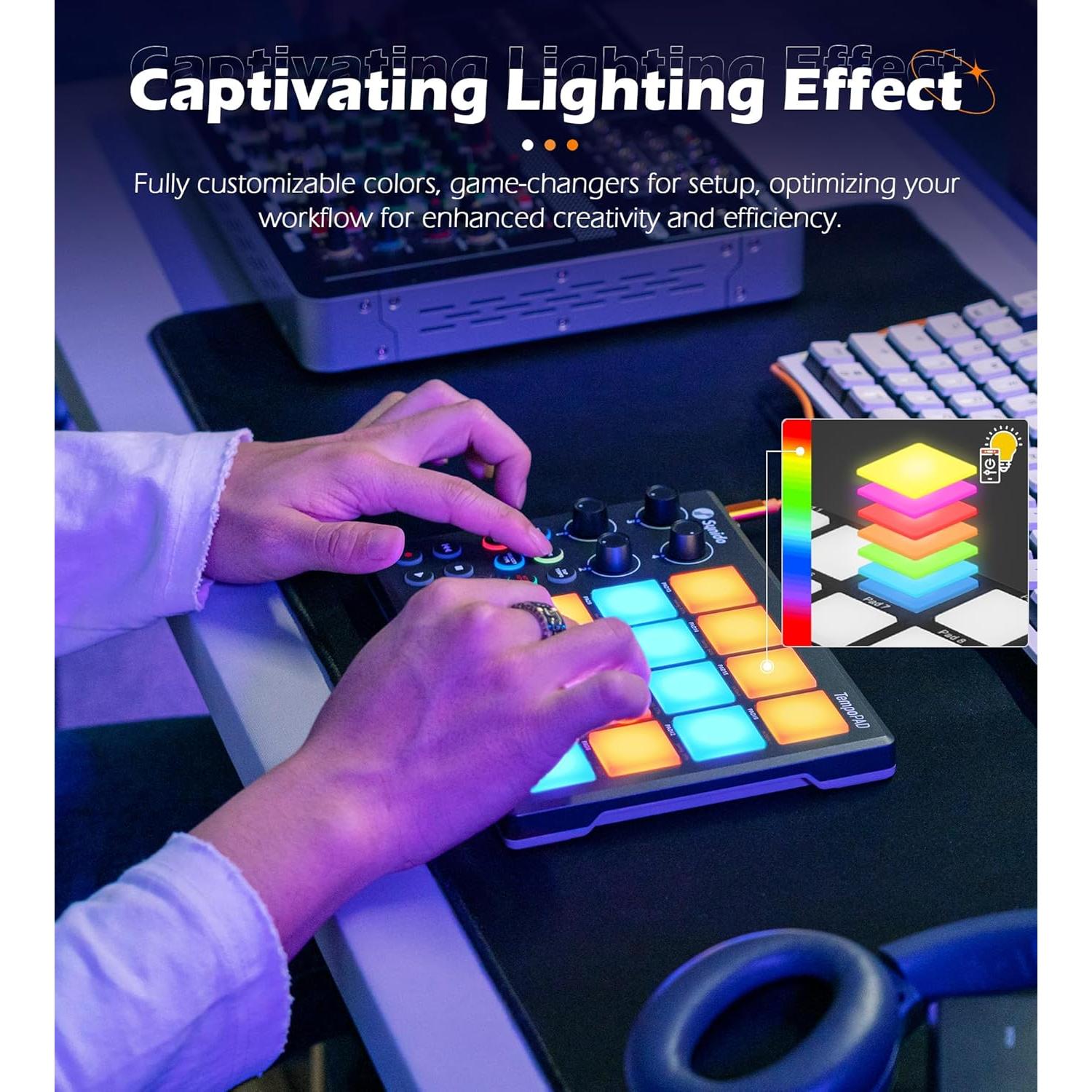 Controlador MIDI Synido TempoPAD 16 Pads Retroiluminados