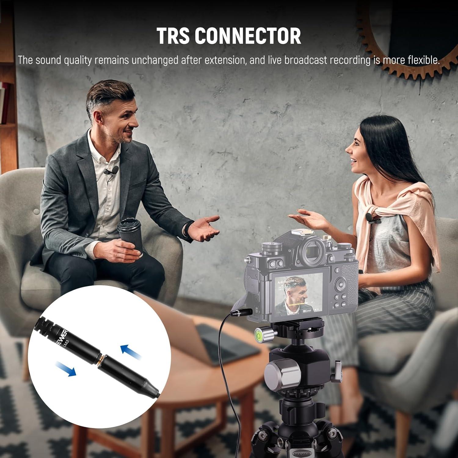 Micrófono Lavalier Doble NEEWER LM3 2 Canales 4m TRS