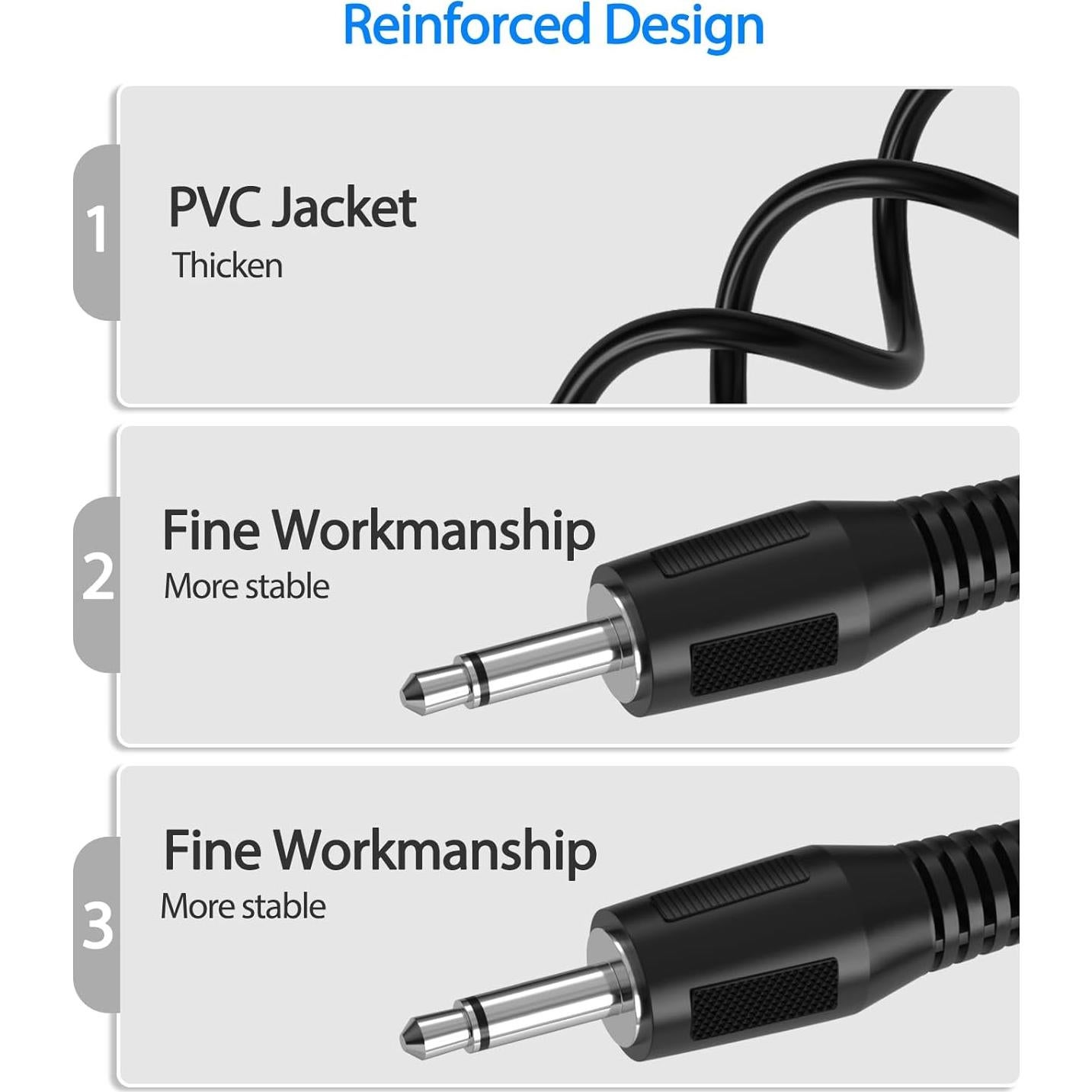 Cable de Audio Mono 3.5mm Macho a Macho SIOCEN 0.30m