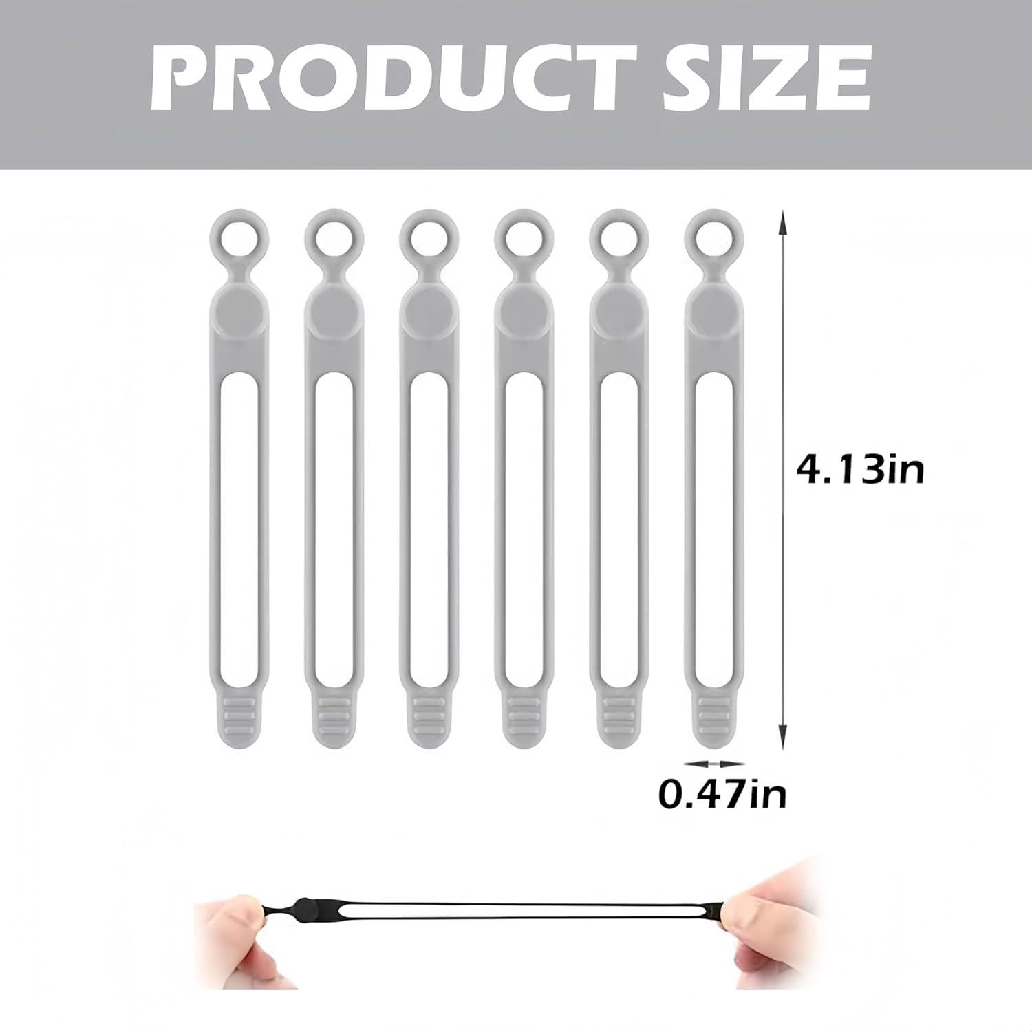 Data Cable Organizer, New Silicone Cable Ties Reusable Cable Management Organizer, 106mm Multipurpose Elastic Cord Organiz for Bundling and Fastening Colorful Wire Organizers (Color 10Pcs)