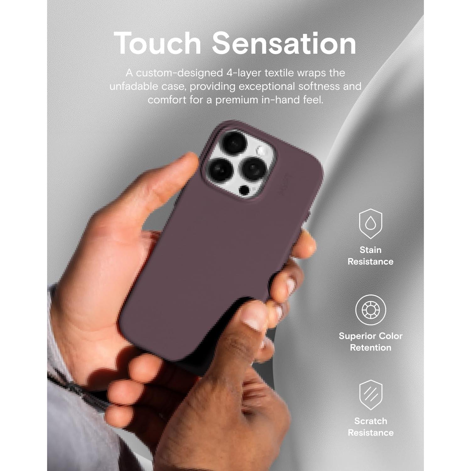 MOFT Snap Case MOVAS™ for iPhone 16 Case, Compatible with MagSafe, Magnetic Premium Vegan Leather Phone Case with Smooth Feeling, Enduring Color Minimalist 6.3 inch Protective Case, BlackBerry