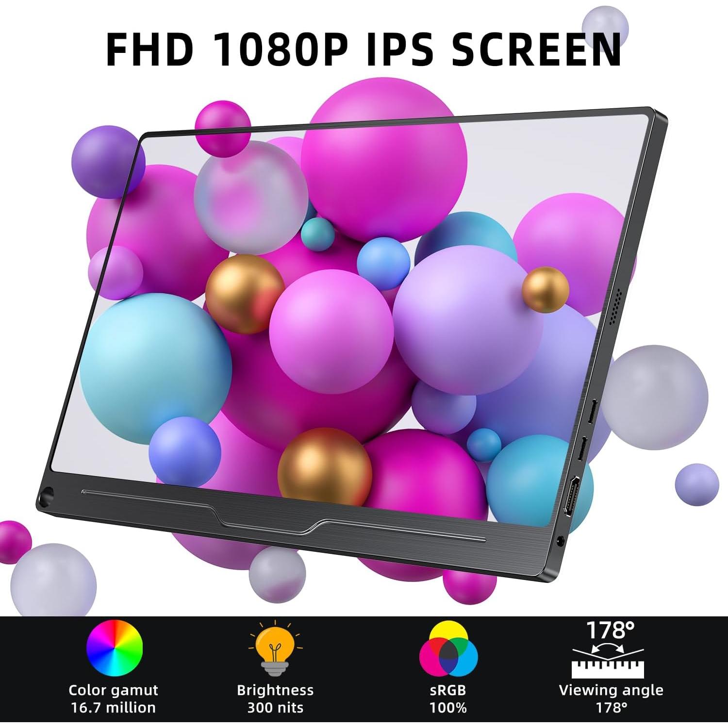 Monitor Portátil UPERFECT 15.6" FHD 1920x1080 Cuidado Ocular