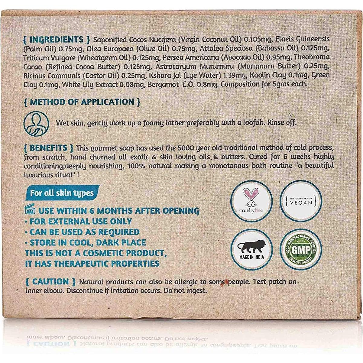 Jabón Natural Ayurvédico Raíces y Hierbas 100g - Aguacate, Bergamota, Lirio Blanco