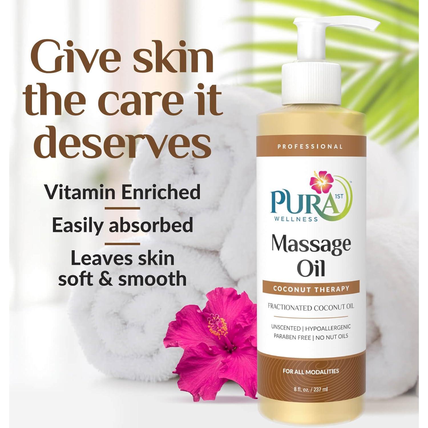 Aceite de Masaje Pura 236ml - Coco Fraccionado Sin Fragancia