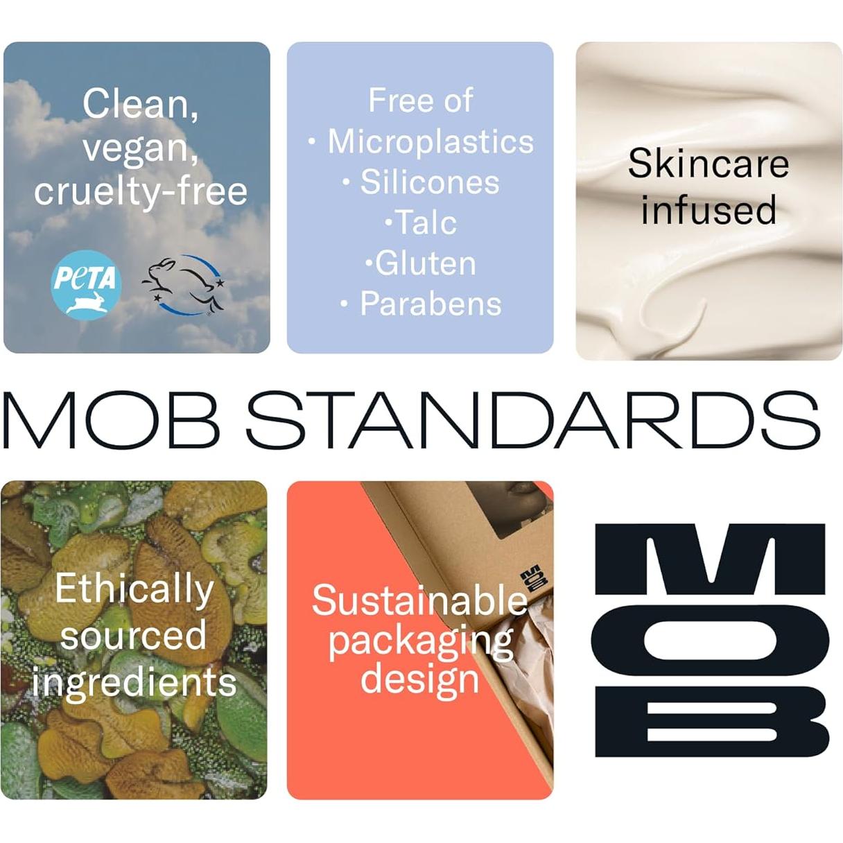 Bálsamo Labial Hidratante MOB M138 Negro Transparente 18g