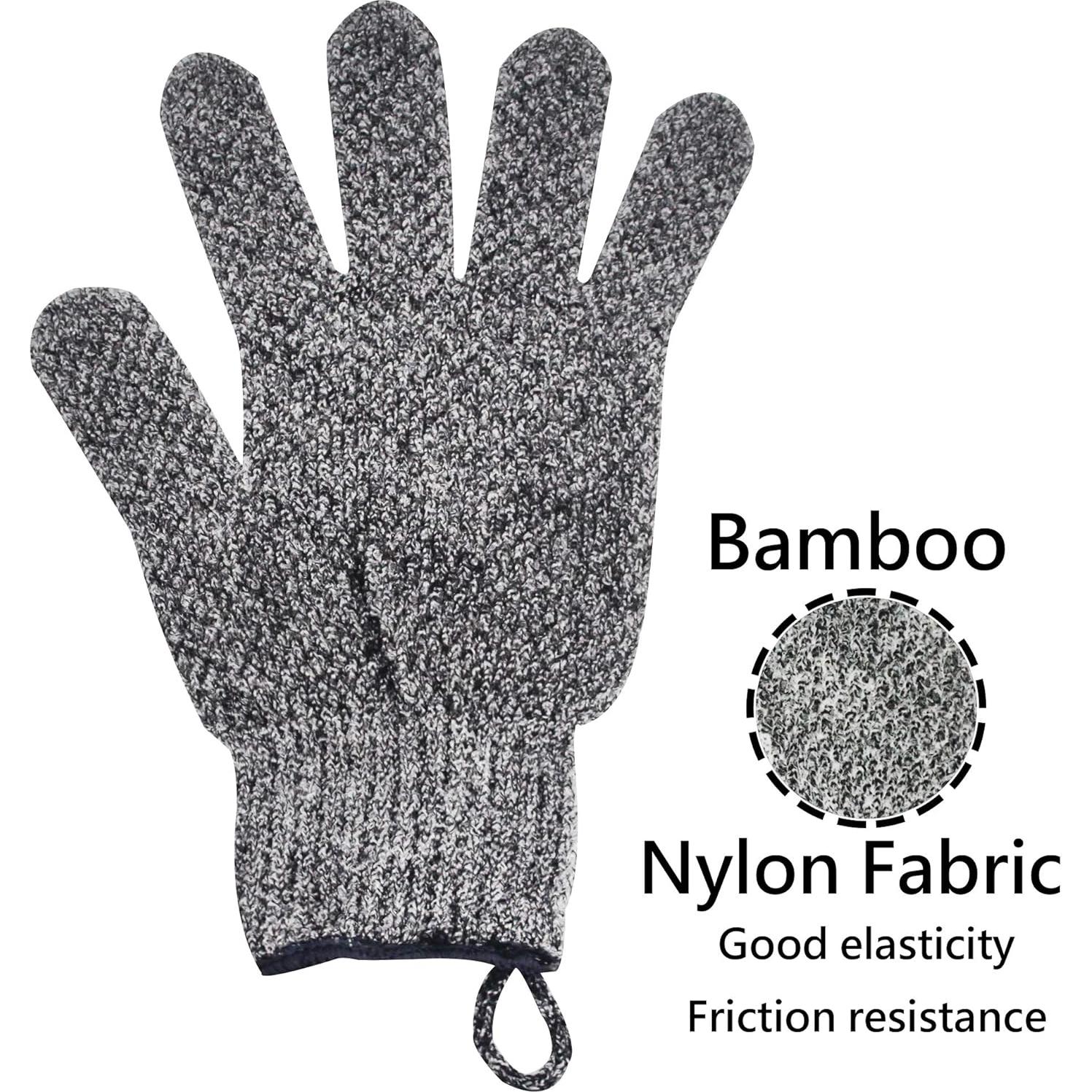 Guantes Exfoliantes MEIYANTE de Carbón de Bambú - 1 Par