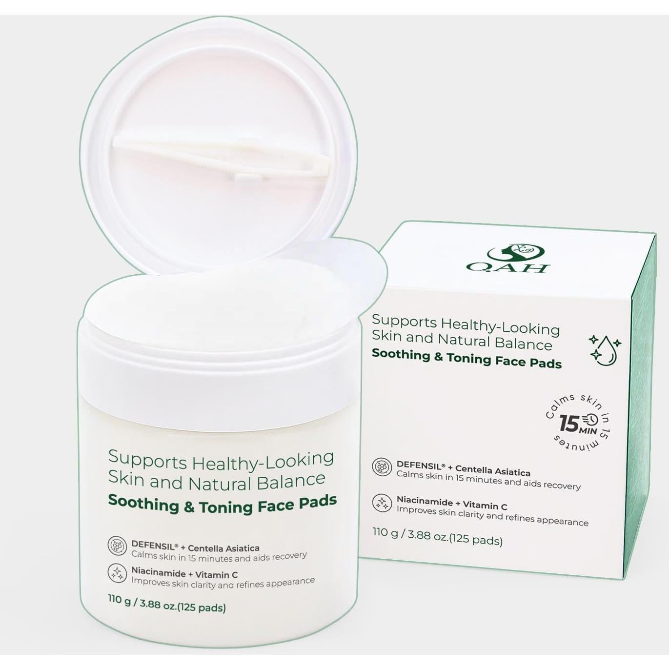 Discos de Tónico Facial QAH 125 Unidades Hidratantes y Calmantes