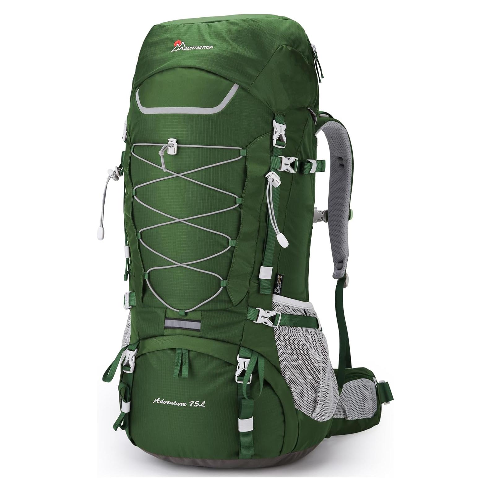 Mochila MOUNTAINTOP 75L con Funda Impermeable Verde