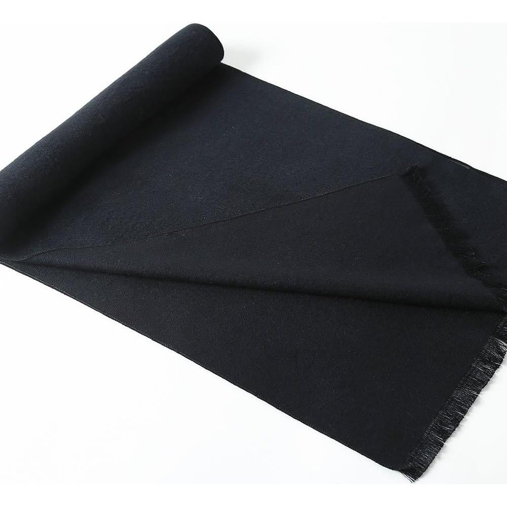 Bufanda de Hombre Invierno Suave Seda Morera 180x30cm Negra