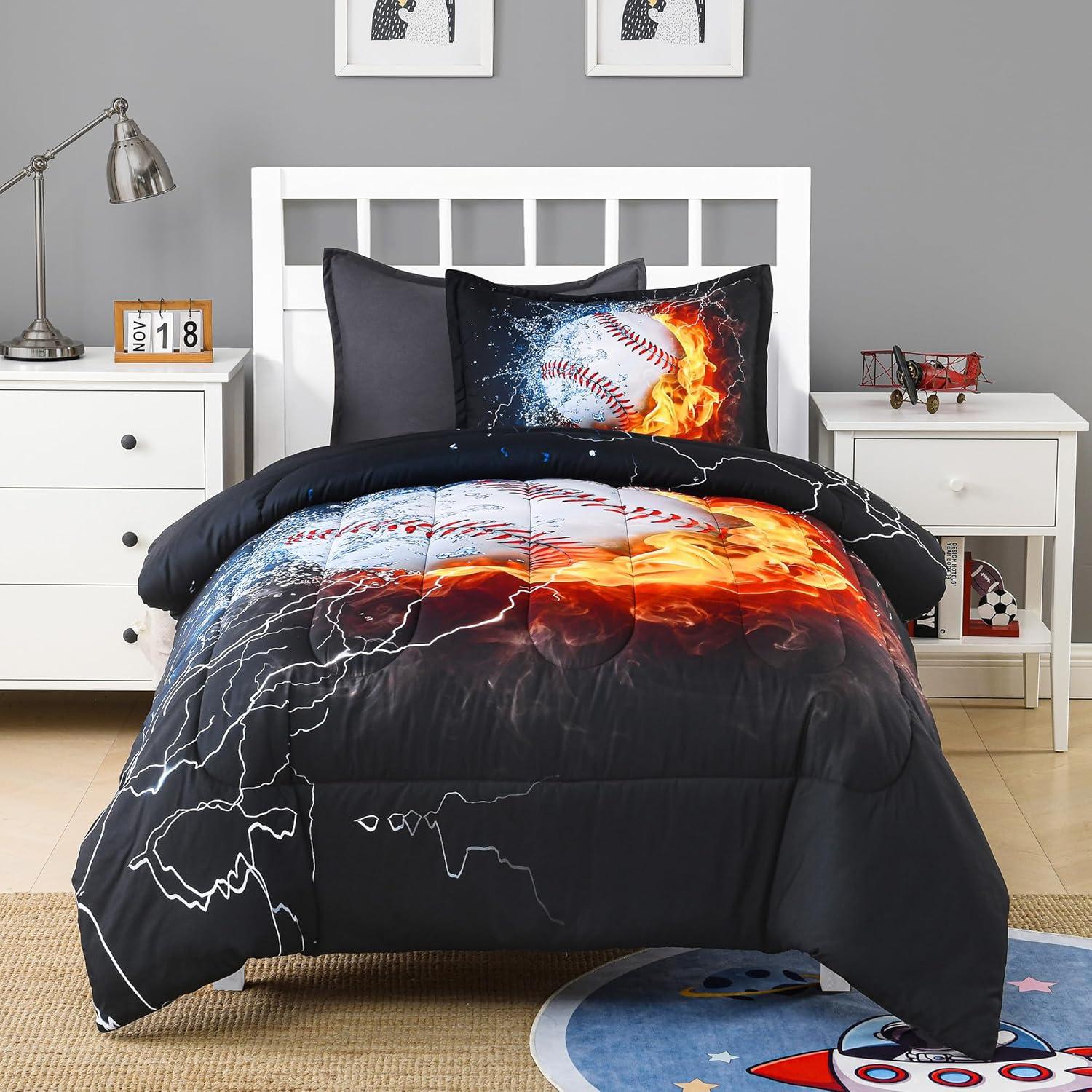 Conjunto de Edredón Individual Andency 3D Béisbol 2 Piezas