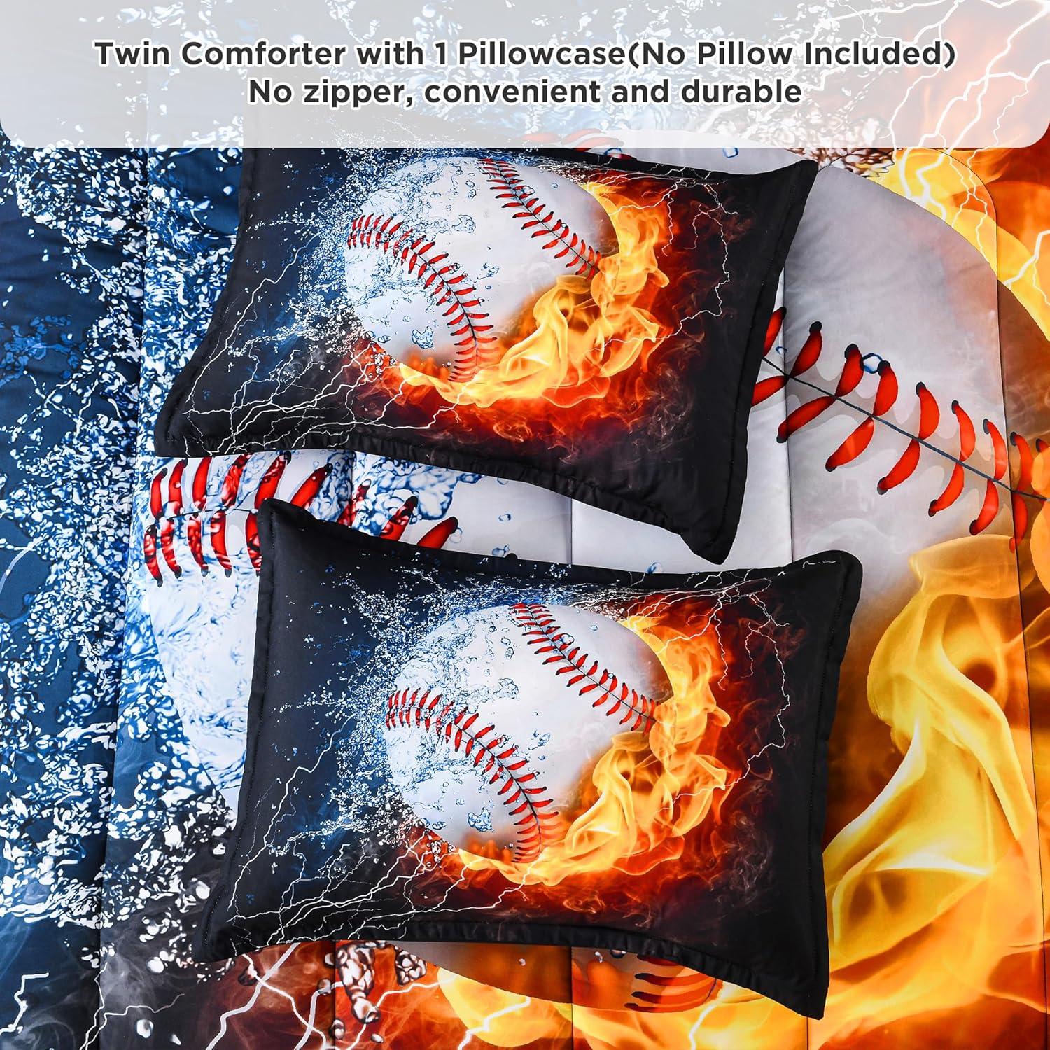 Conjunto de Edredón Individual Andency 3D Béisbol 2 Piezas