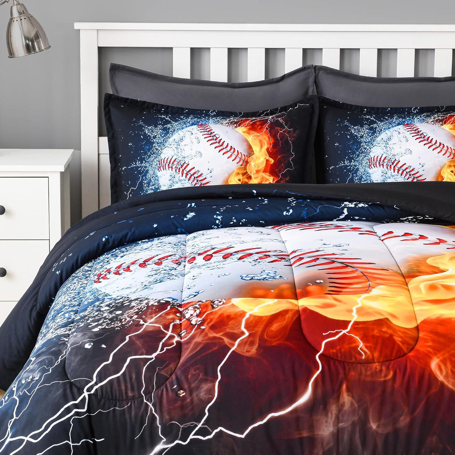 Conjunto de Edredón Individual Andency 3D Béisbol 2 Piezas