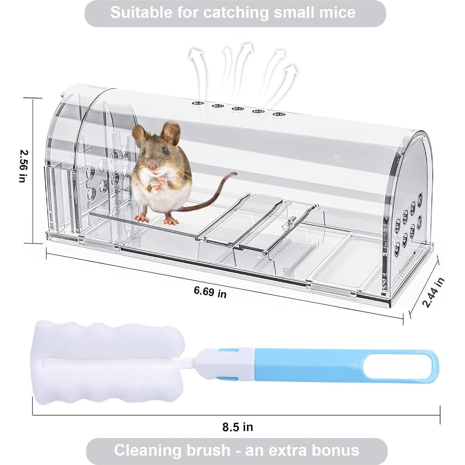 Trampas Humanas para Ratones Wanqueen 4 Pcs Reutilizables
