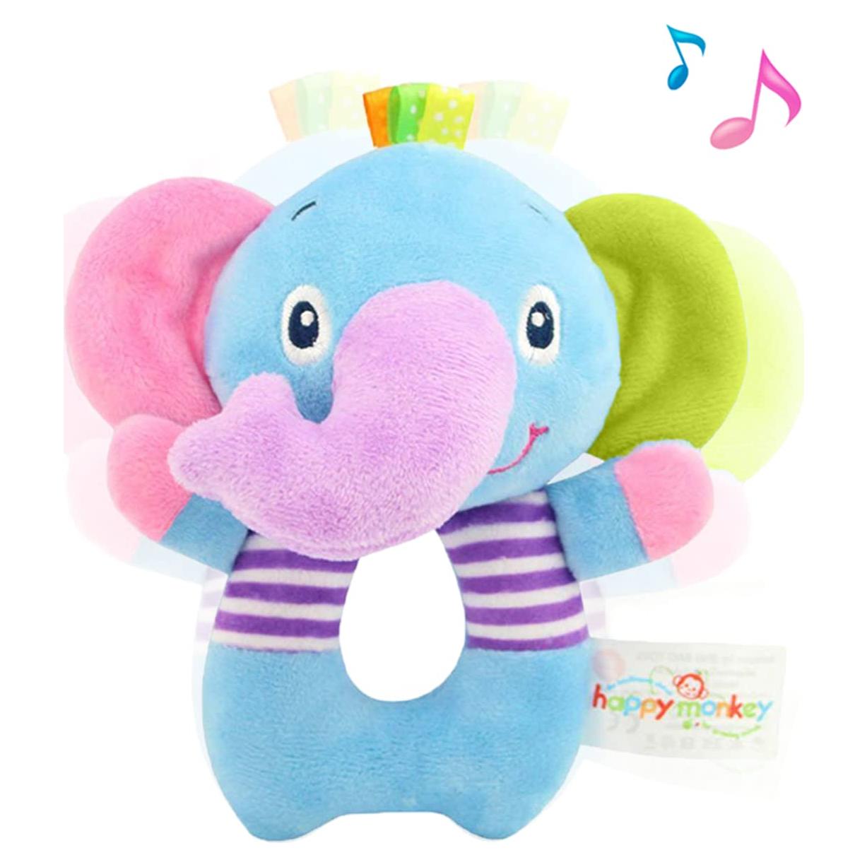 Sonajero de Elefante de Peluche RIY para Bebés - 18x10 cm