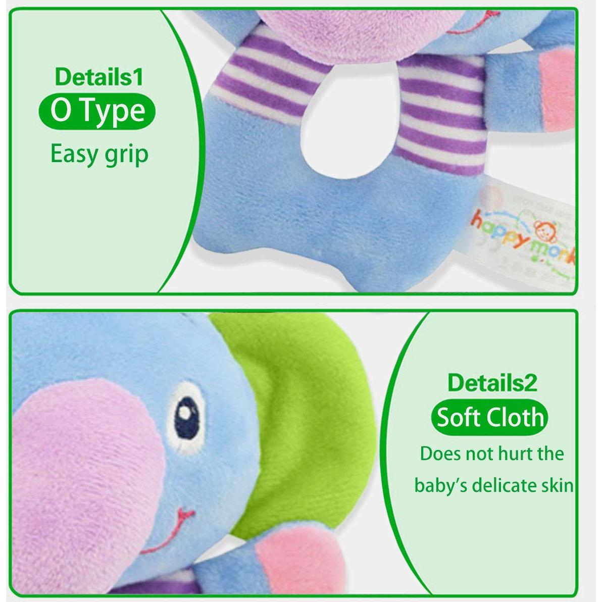 Sonajero de Elefante de Peluche RIY para Bebés - 18x10 cm