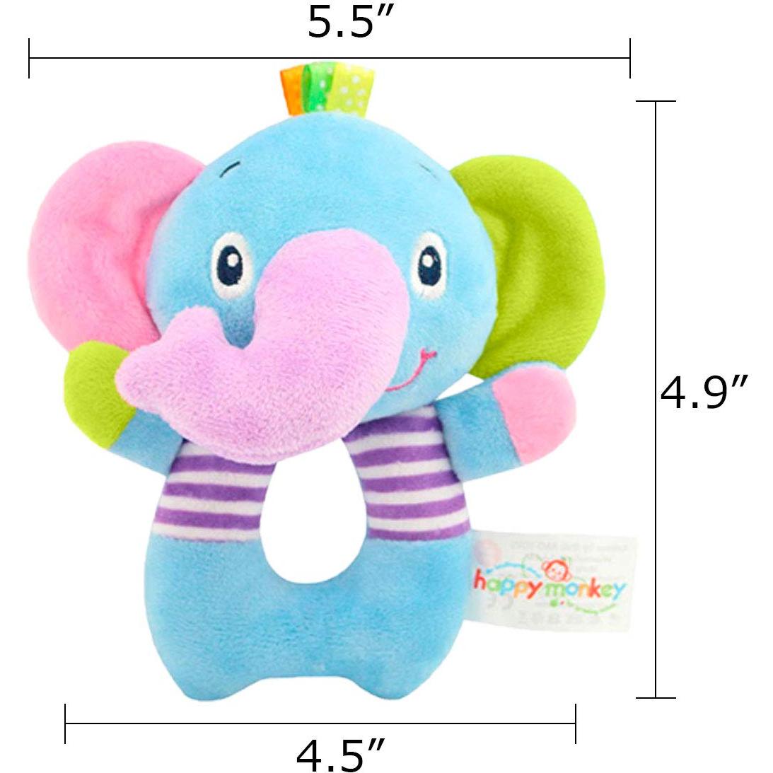 Sonajero de Elefante de Peluche RIY para Bebés - 18x10 cm