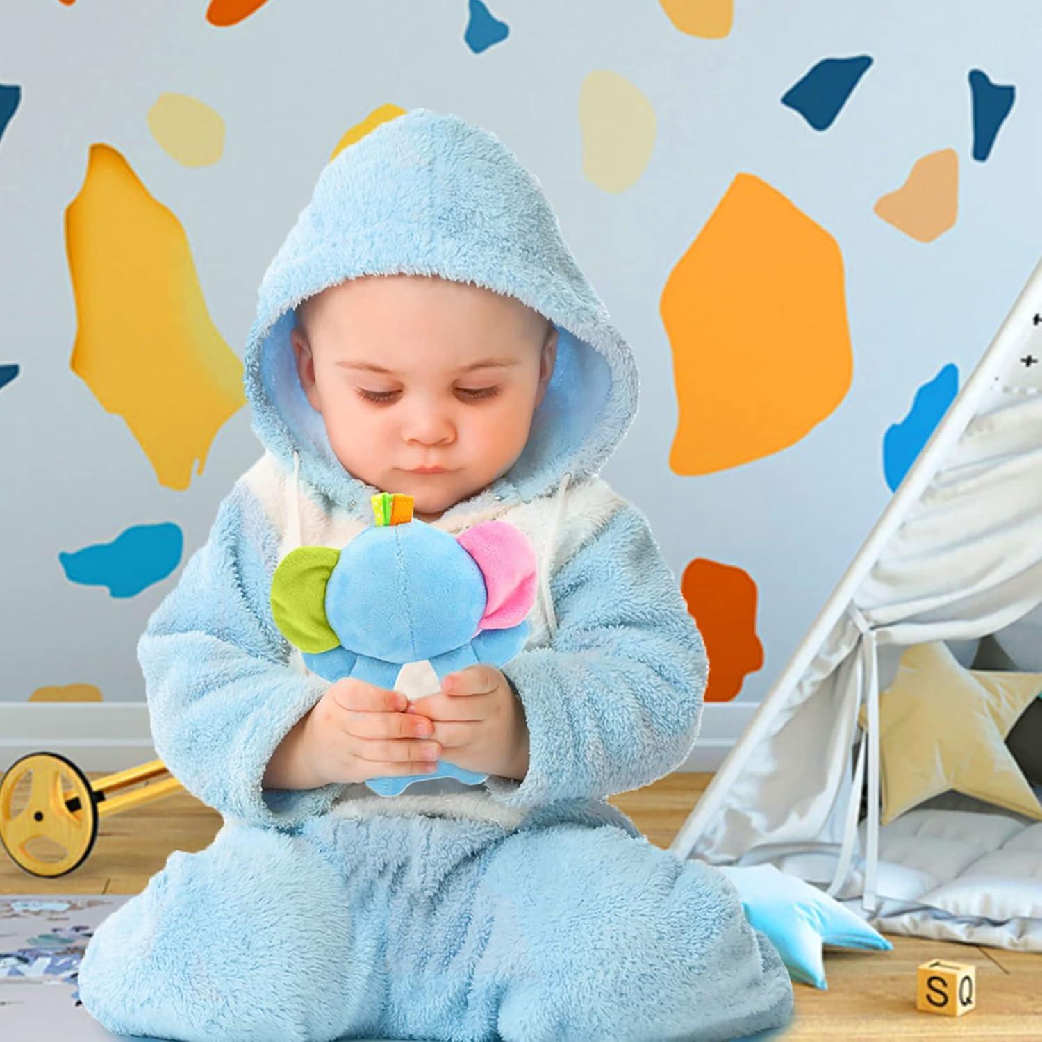 Sonajero de Elefante de Peluche RIY para Bebés - 18x10 cm