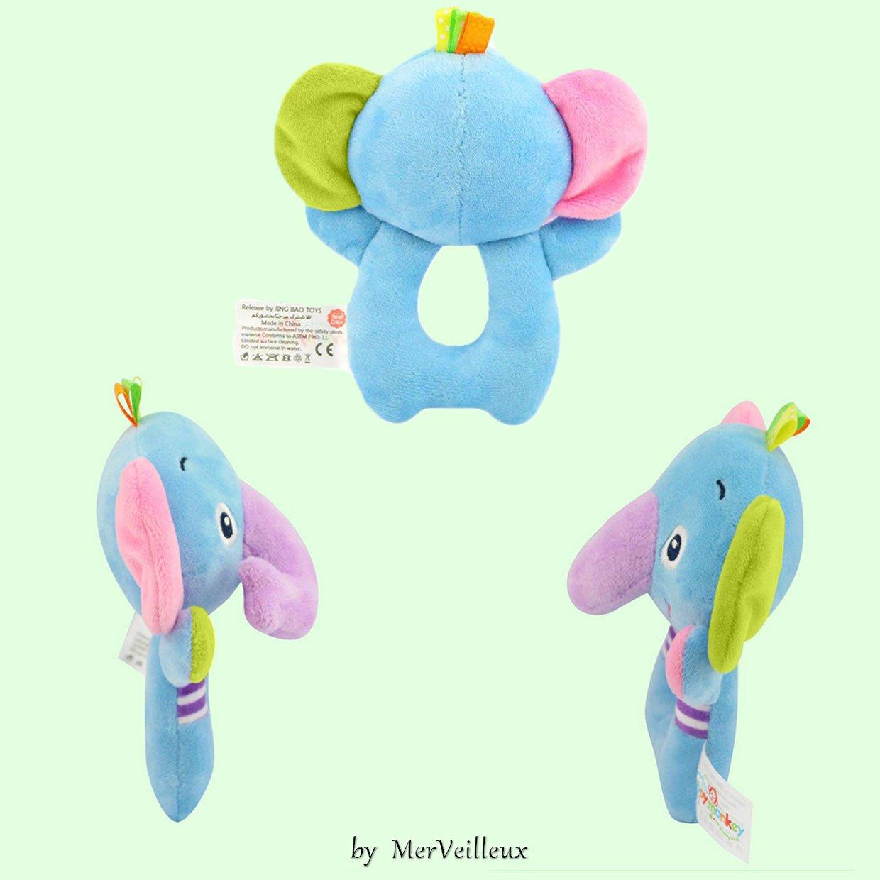 Sonajero de Elefante de Peluche RIY para Bebés - 18x10 cm