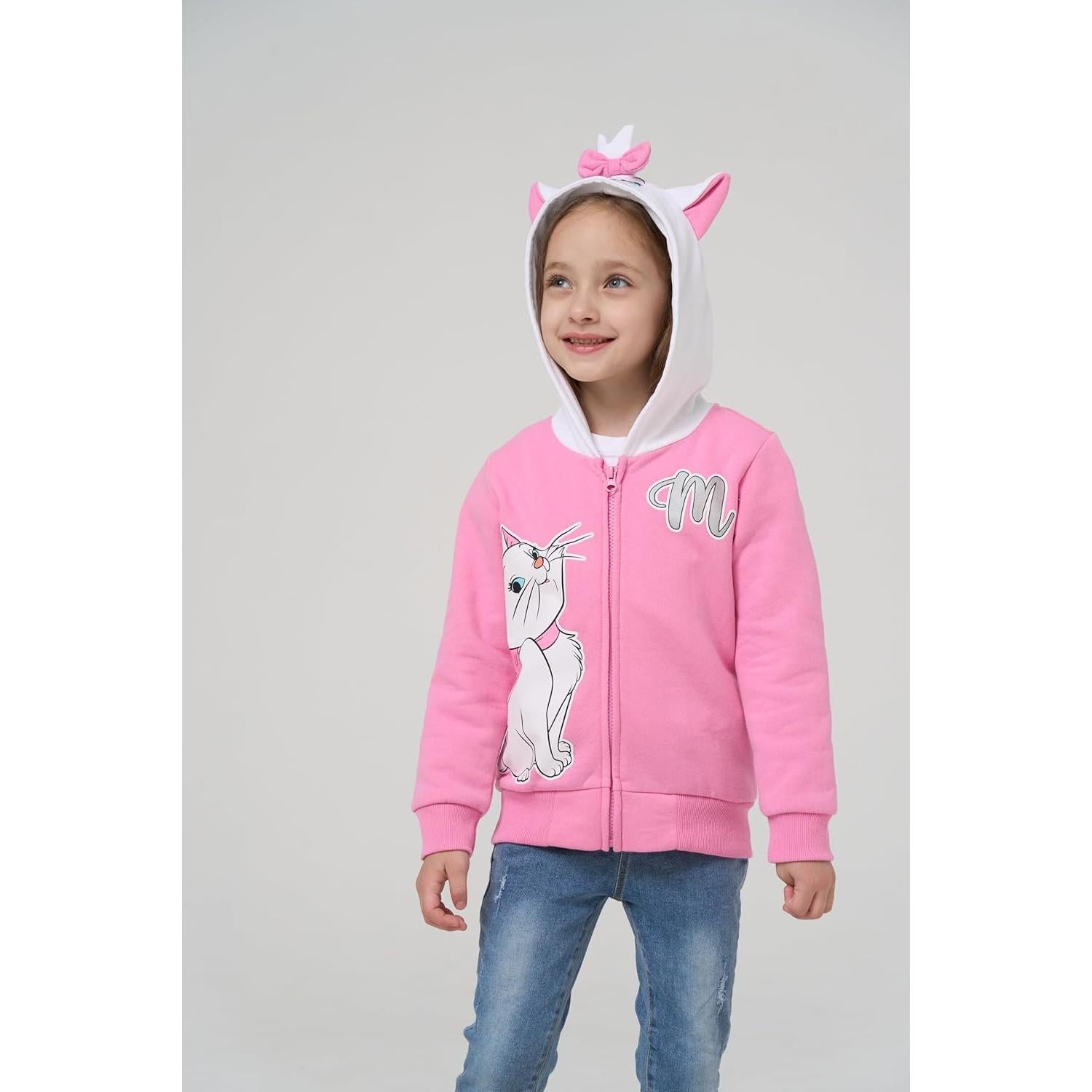 Sudadera con Cremallera Disney Marie la Gata Rosa para Niñas
