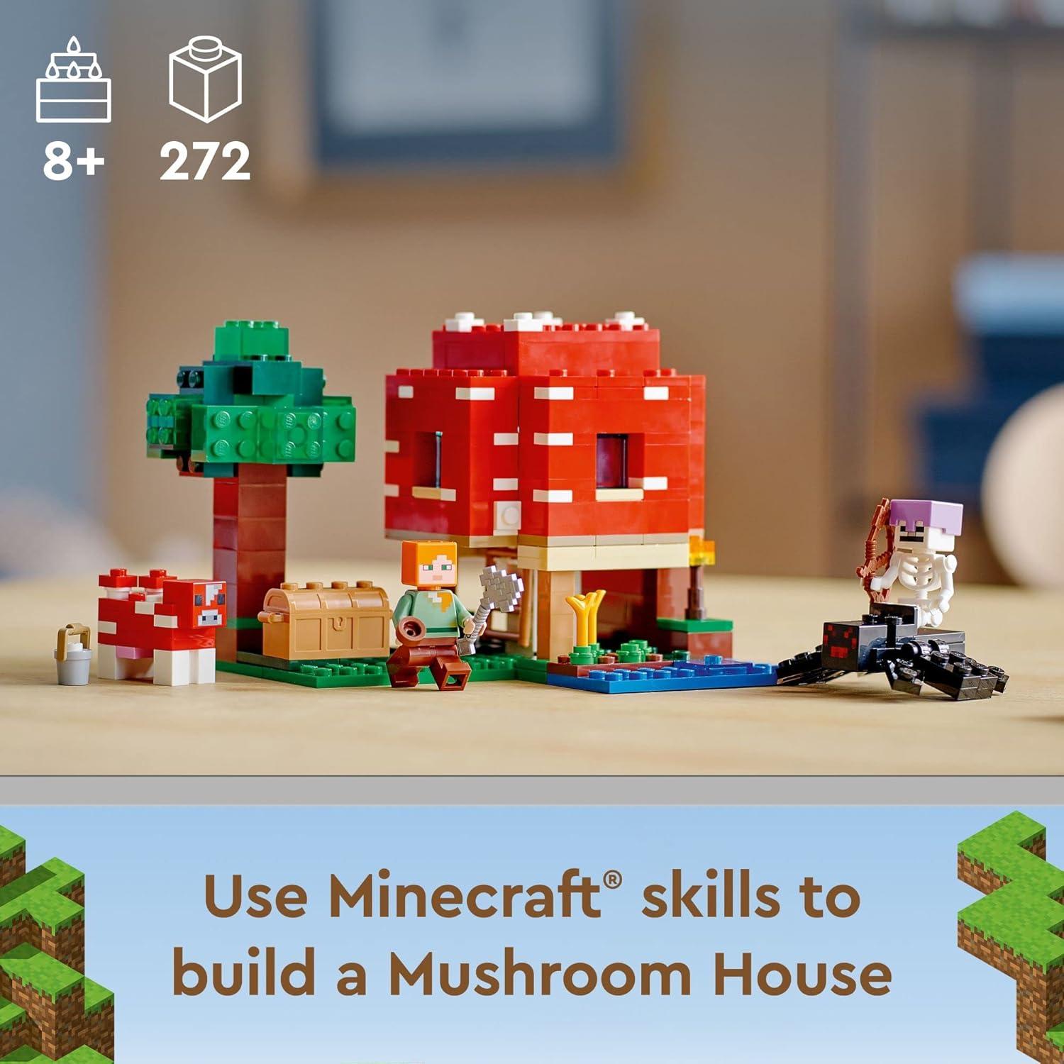 LEGO Minecraft 21179 Casa Hongo Juego de Construcción 272 Piezas