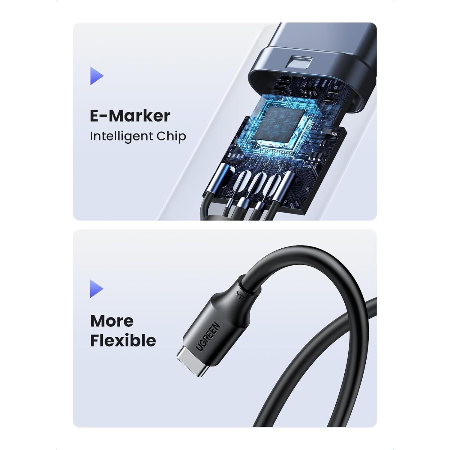 Cable USB C UGREEN 100W 2m Carga Rápida Compatible iPhone y MacBook