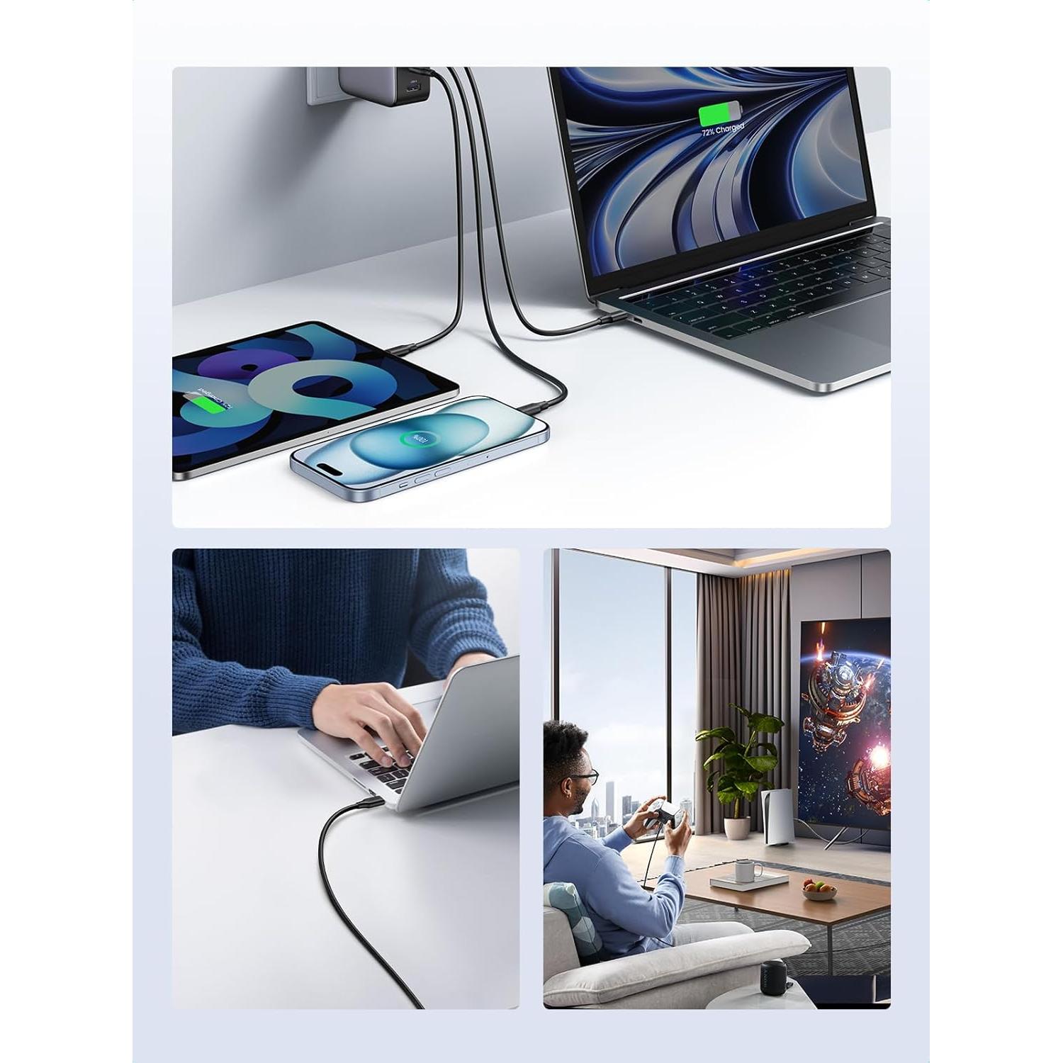 Cable USB C UGREEN 100W 2m Carga Rápida Compatible iPhone y MacBook