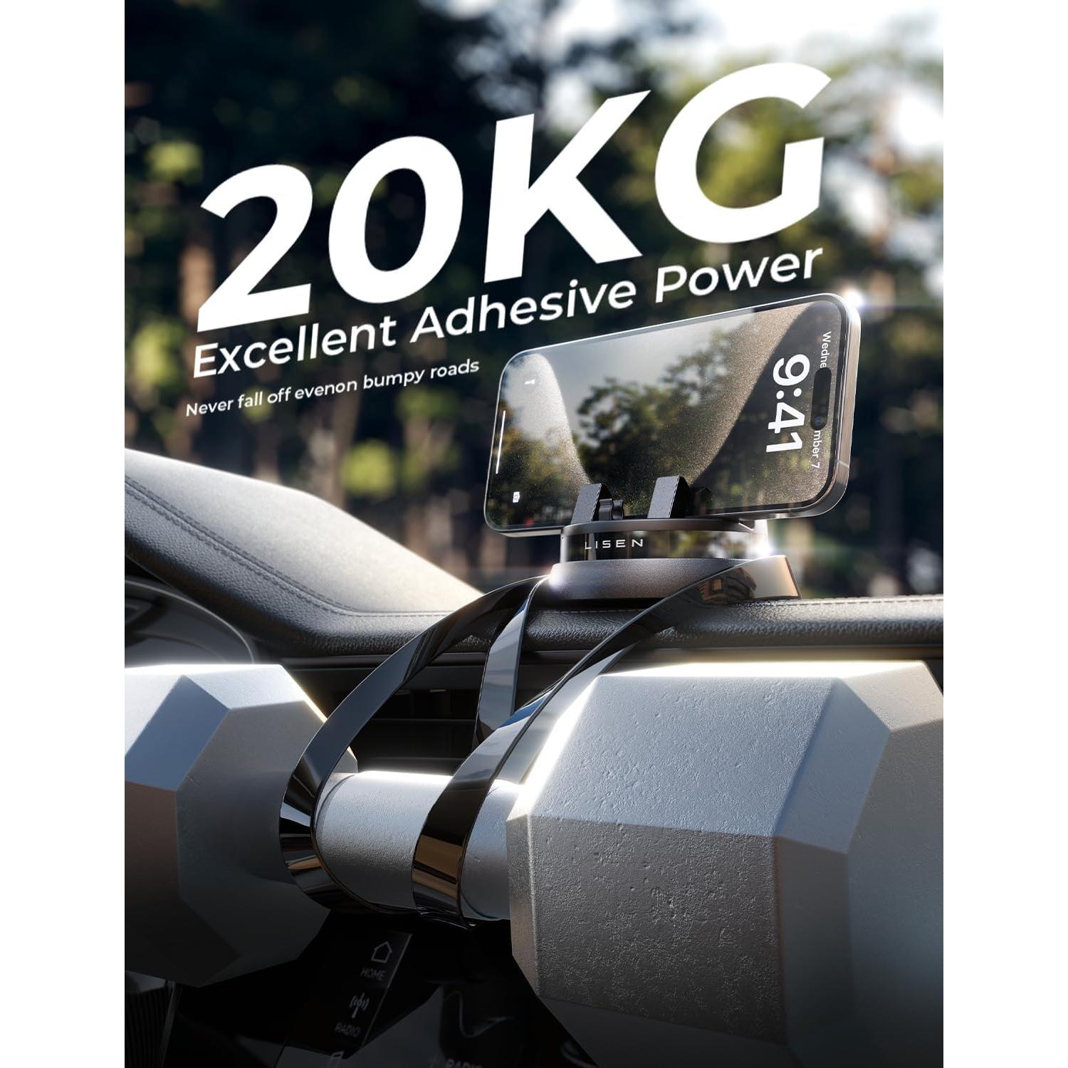 Soporte para Teléfono Móvil LISEN 360° Negro, Compatible con iPhone y Samsung