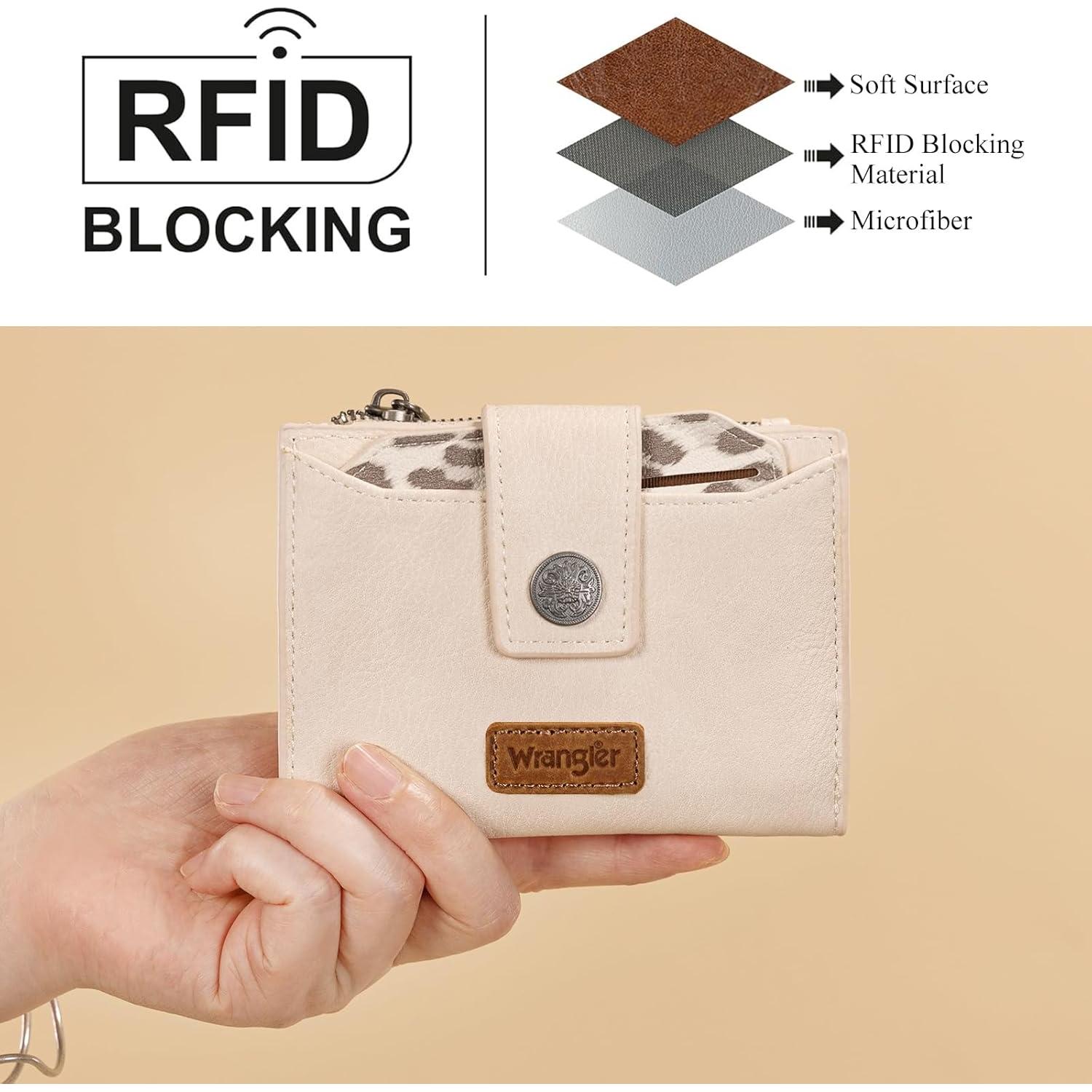 Cartera Bifold Montana West con Bloqueo RFID Leopardo