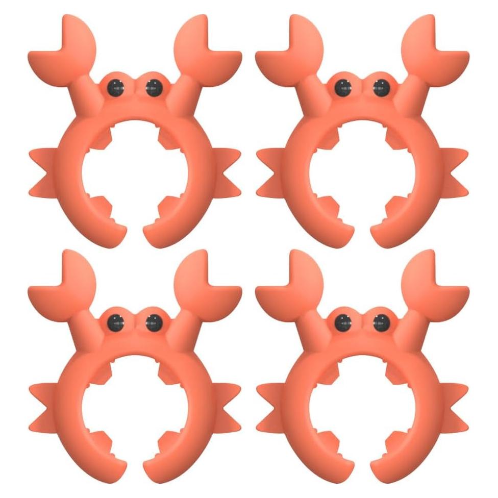 Soporte de utensilios de silicona MiOYOOW cangrejo rojo 4 piezas