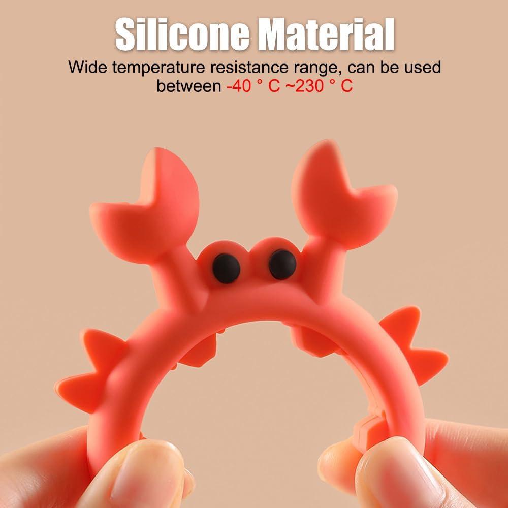 Soporte de utensilios de silicona MiOYOOW cangrejo rojo 4 piezas