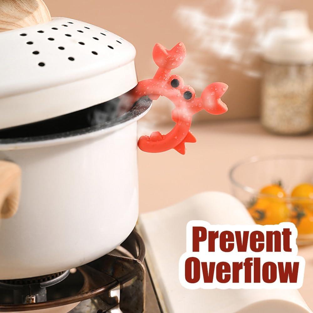 Soporte de utensilios de silicona MiOYOOW cangrejo rojo 4 piezas