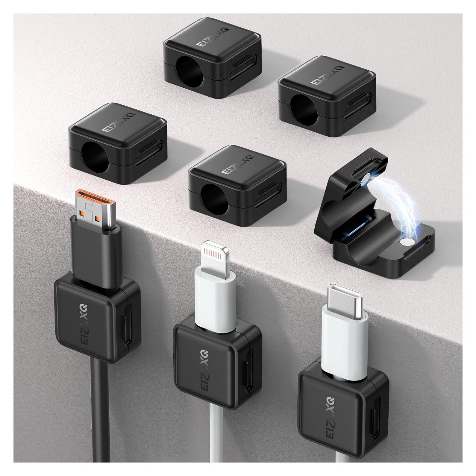 Organizador de Cables Magnético EIZLXQ 8 Piezas Negro