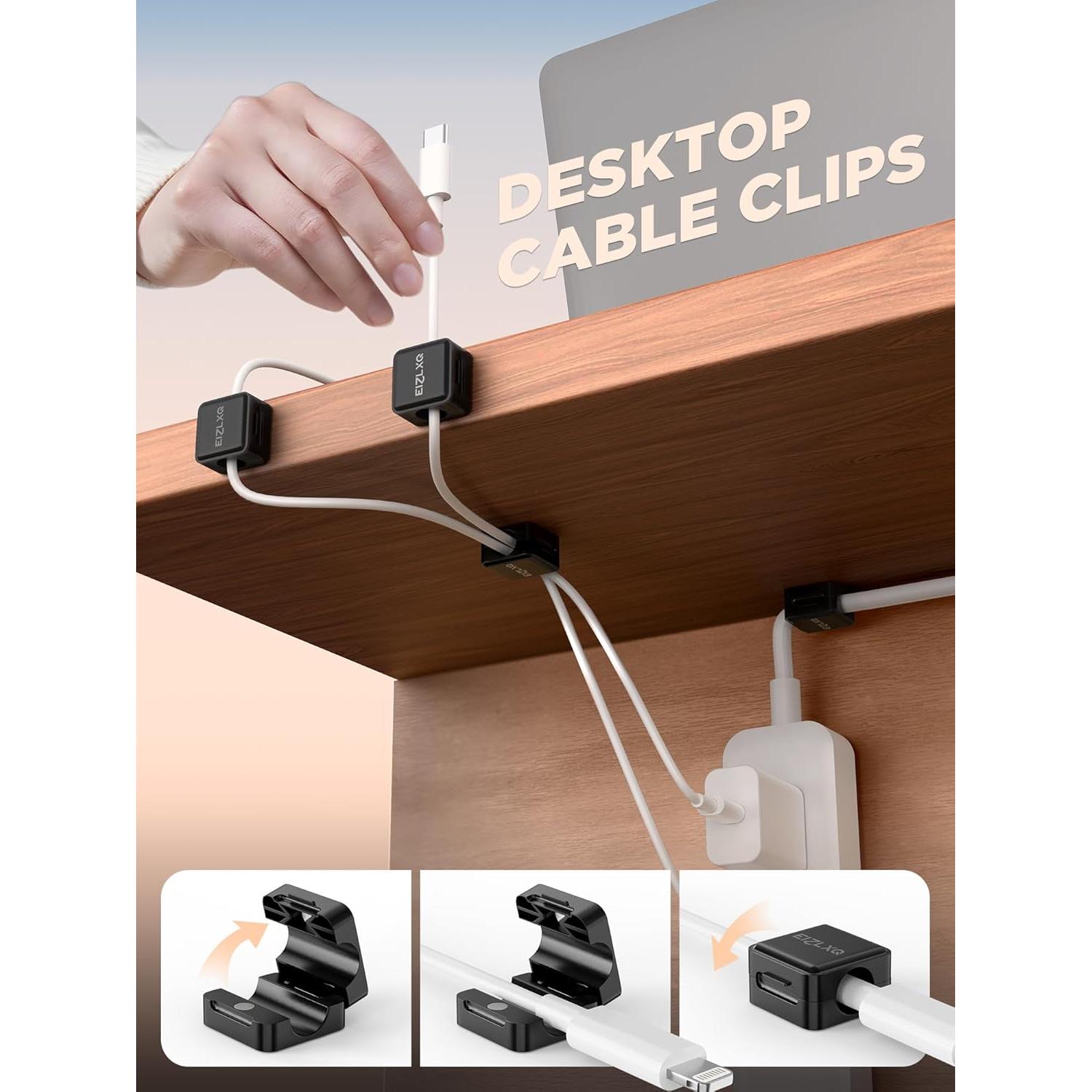 Organizador de Cables Magnético EIZLXQ 8 Piezas Negro